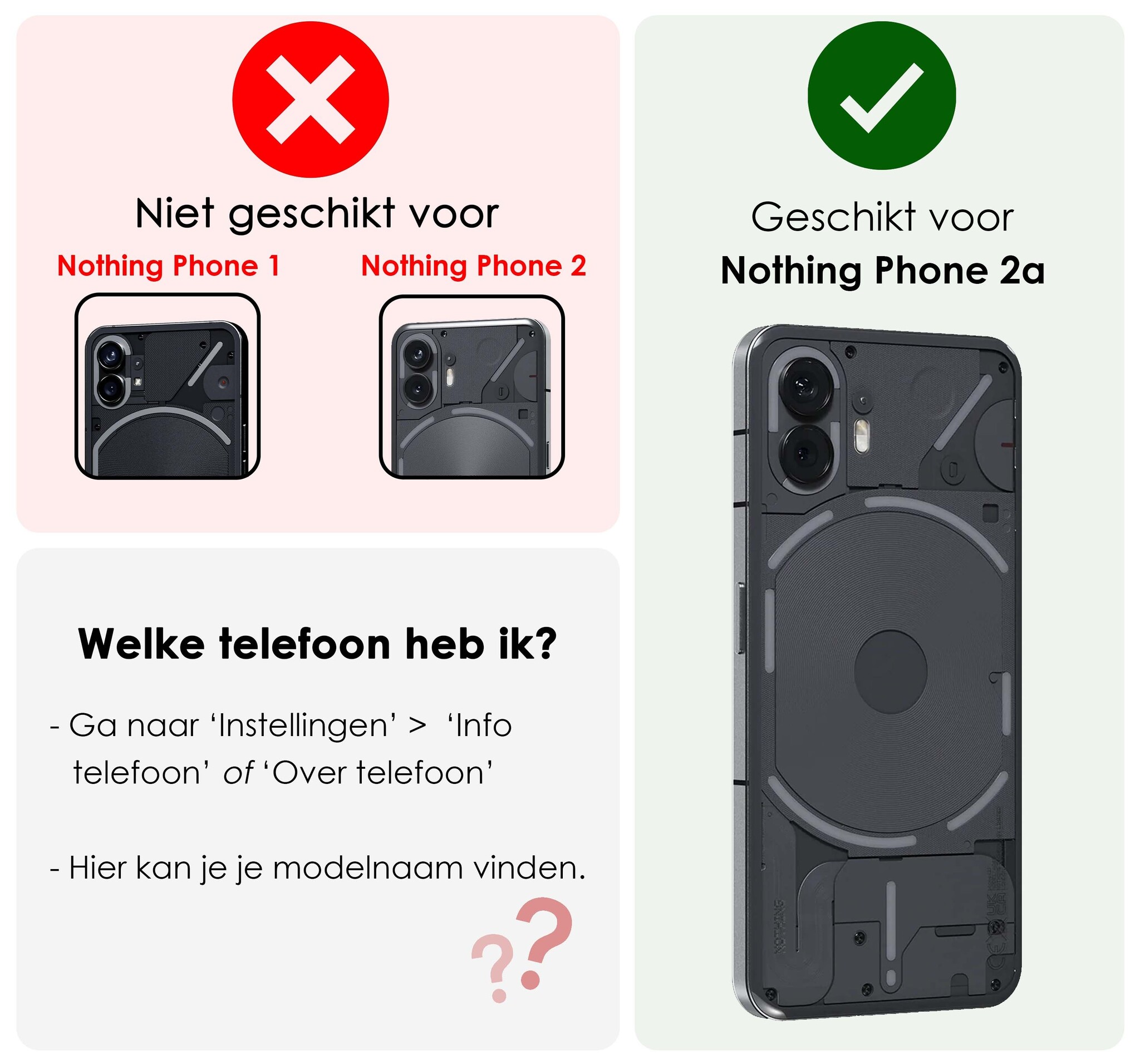 NoXx Screenprotector Geschikt voor Nothing Phone (2a) Screenprotector Tempered Glass Gehard Glas Beschermglas - 2x