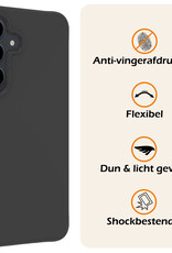 Nomfy Hoesje Geschikt voor Samsung S23 FE Hoesje Siliconen Cover Case Met 2x Screenprotector - Hoes Geschikt voor Samsung Galaxy S23 FE Hoes Back Case - Zwart