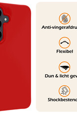 Nomfy Hoesje Geschikt voor Samsung S23 FE Hoesje Siliconen Cover Case Met 2x Screenprotector - Hoes Geschikt voor Samsung Galaxy S23 FE Hoes Back Case - Rood
