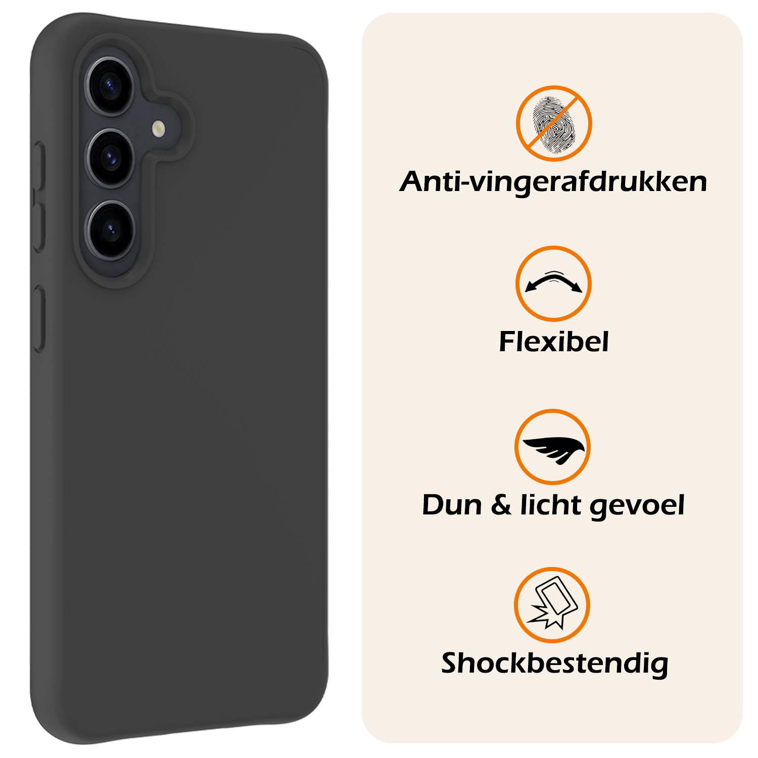 Nomfy Hoesje Geschikt voor Samsung S23 FE Hoesje Siliconen Cover Case Met Screenprotector - Hoes Geschikt voor Samsung Galaxy S23 FE Hoes Back Case - Zwart