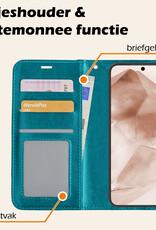 Nomfy Hoesje Geschikt voor Samsung A55 Hoes Bookcase Flipcase Book Cover - Hoes Geschikt voor Samsung Galaxy A55 Hoesje Book Case - Turquoise