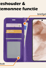 Nomfy Hoesje Geschikt voor Samsung A55 Hoes Bookcase Flipcase Book Cover - Hoes Geschikt voor Samsung Galaxy A55 Hoesje Book Case - Paars