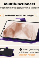 Nomfy Hoesje Geschikt voor Samsung A55 Hoes Bookcase Flipcase Book Cover - Hoes Geschikt voor Samsung Galaxy A55 Hoesje Book Case - Paars