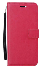Nomfy Hoesje Geschikt voor Samsung A55 Hoes Bookcase Flipcase Book Cover - Hoes Geschikt voor Samsung Galaxy A55 Hoesje Book Case - Donkerroze