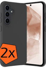 Nomfy Hoesje Geschikt voor Samsung A55 Hoesje Siliconen Cover Case - Hoes Geschikt voor Samsung Galaxy A55 Hoes Back Case - 2-PACK - Zwart