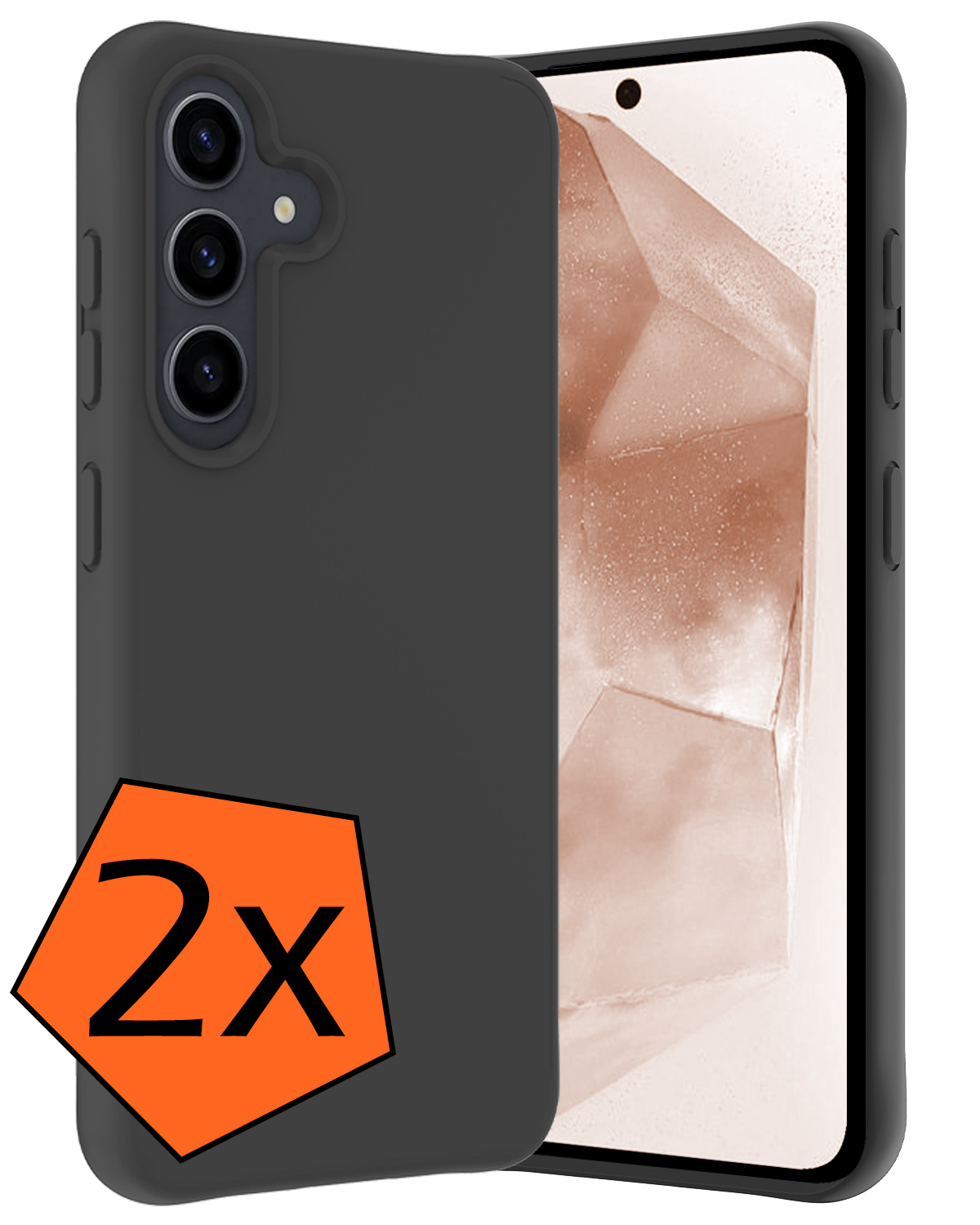 Nomfy Hoesje Geschikt voor Samsung A55 Hoesje Siliconen Cover Case - Hoes Geschikt voor Samsung Galaxy A55 Hoes Back Case - 2-PACK - Zwart