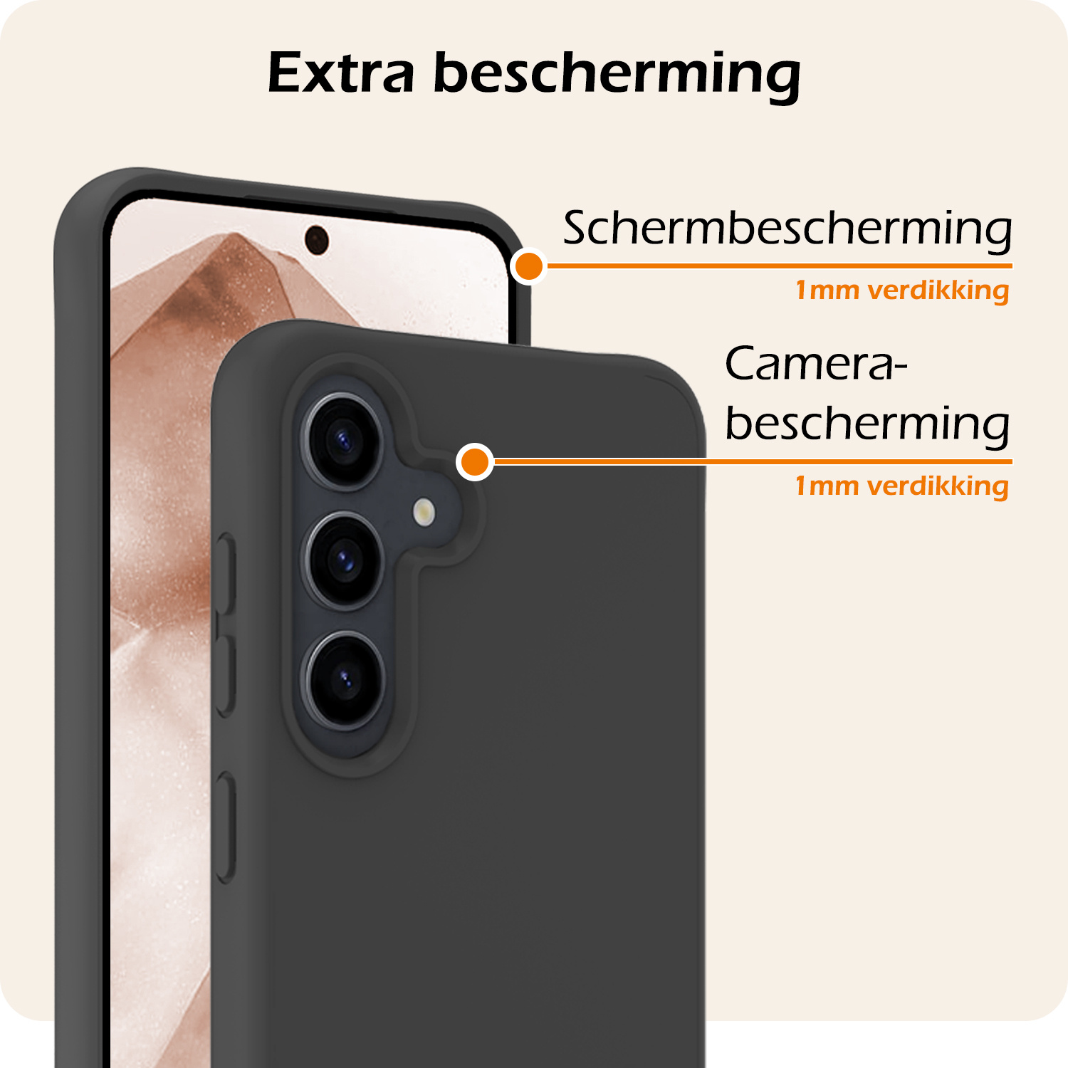 Nomfy Hoesje Geschikt voor Samsung A55 Hoesje Siliconen Cover Case - Hoes Geschikt voor Samsung Galaxy A55 Hoes Back Case - 2-PACK - Zwart