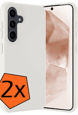 Nomfy Hoesje Geschikt voor Samsung A55 Hoesje Siliconen Cover Case - Hoes Geschikt voor Samsung Galaxy A55 Hoes Back Case - 2-PACK - Wit