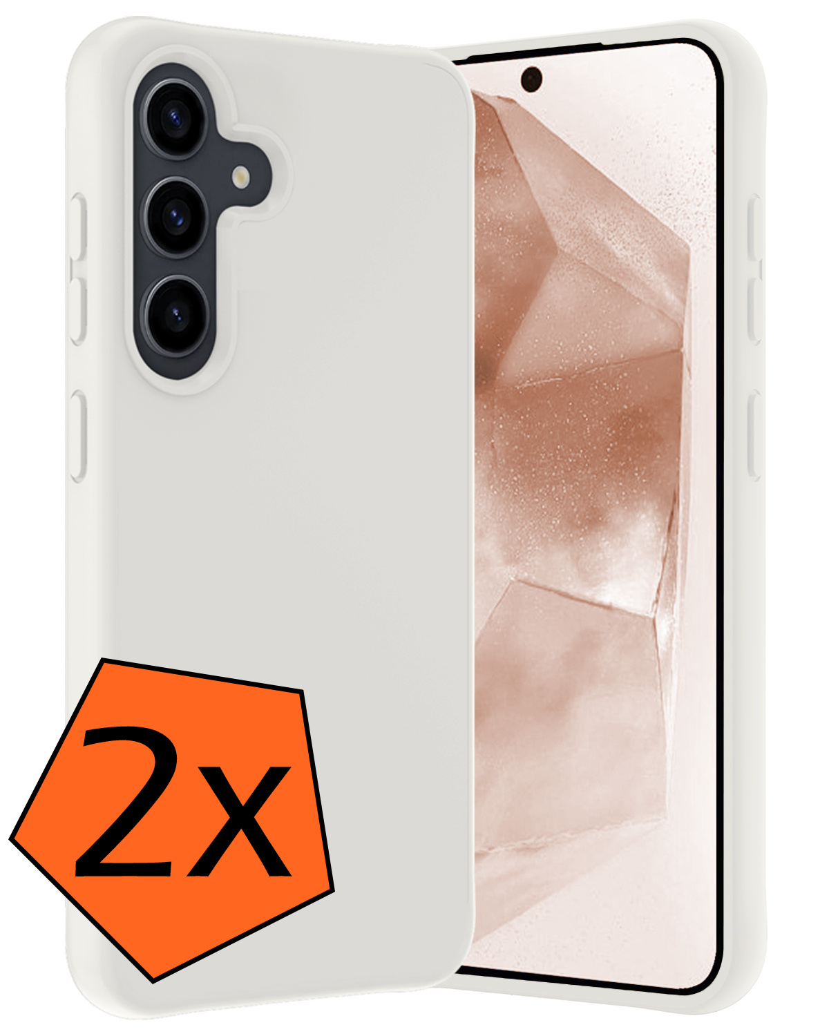 Nomfy Hoesje Geschikt voor Samsung A55 Hoesje Siliconen Cover Case - Hoes Geschikt voor Samsung Galaxy A55 Hoes Back Case - 2-PACK - Wit