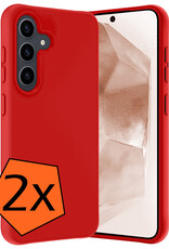Nomfy Hoesje Geschikt voor Samsung A55 Hoesje Siliconen Cover Case - Hoes Geschikt voor Samsung Galaxy A55 Hoes Back Case - 2-PACK - Rood