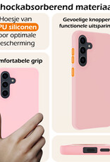 Nomfy Hoesje Geschikt voor Samsung A55 Hoesje Siliconen Cover Case - Hoes Geschikt voor Samsung Galaxy A55 Hoes Back Case - 2-PACK - Lichtroze