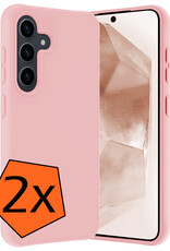 Nomfy Hoesje Geschikt voor Samsung A55 Hoesje Siliconen Cover Case - Hoes Geschikt voor Samsung Galaxy A55 Hoes Back Case - 2-PACK - Lichtroze