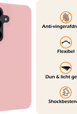 Nomfy Hoesje Geschikt voor Samsung A55 Hoesje Siliconen Cover Case - Hoes Geschikt voor Samsung Galaxy A55 Hoes Back Case - 2-PACK - Lichtroze