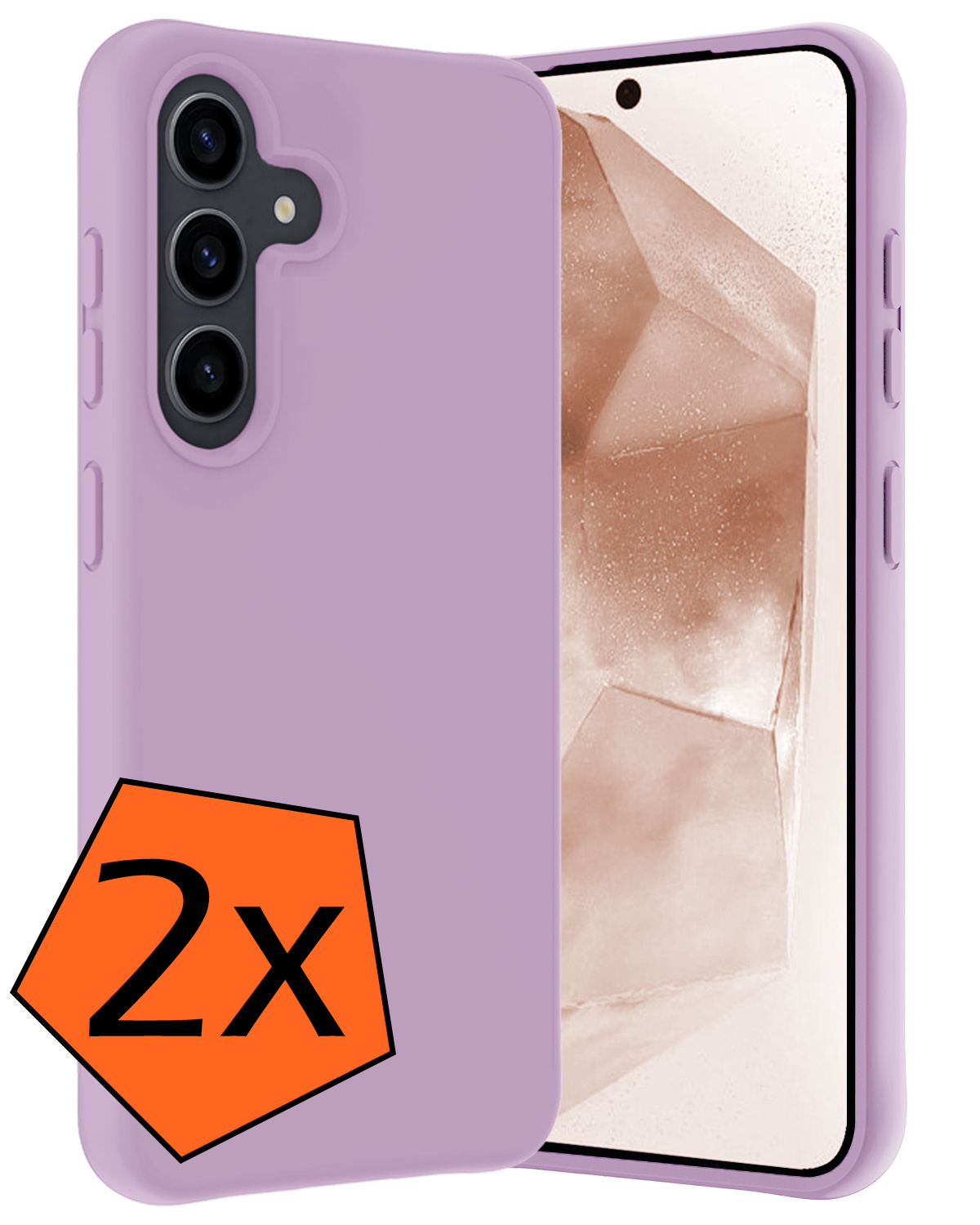 Nomfy Hoesje Geschikt voor Samsung A55 Hoesje Siliconen Cover Case - Hoes Geschikt voor Samsung Galaxy A55 Hoes Back Case - 2-PACK - Lila