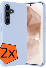 Nomfy Hoesje Geschikt voor Samsung A55 Hoesje Siliconen Cover Case - Hoes Geschikt voor Samsung Galaxy A55 Hoes Back Case - 2-PACK - Lichtblauw