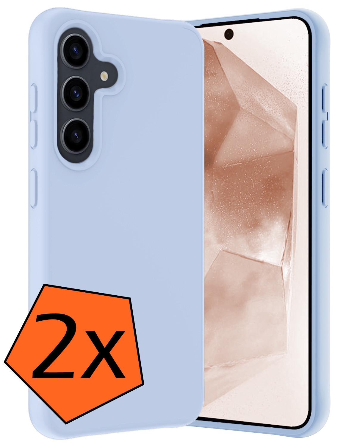 Nomfy Hoesje Geschikt voor Samsung A55 Hoesje Siliconen Cover Case - Hoes Geschikt voor Samsung Galaxy A55 Hoes Back Case - 2-PACK - Lichtblauw