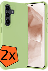 Nomfy Hoesje Geschikt voor Samsung A55 Hoesje Siliconen Cover Case - Hoes Geschikt voor Samsung Galaxy A55 Hoes Back Case - 2-PACK - Groen