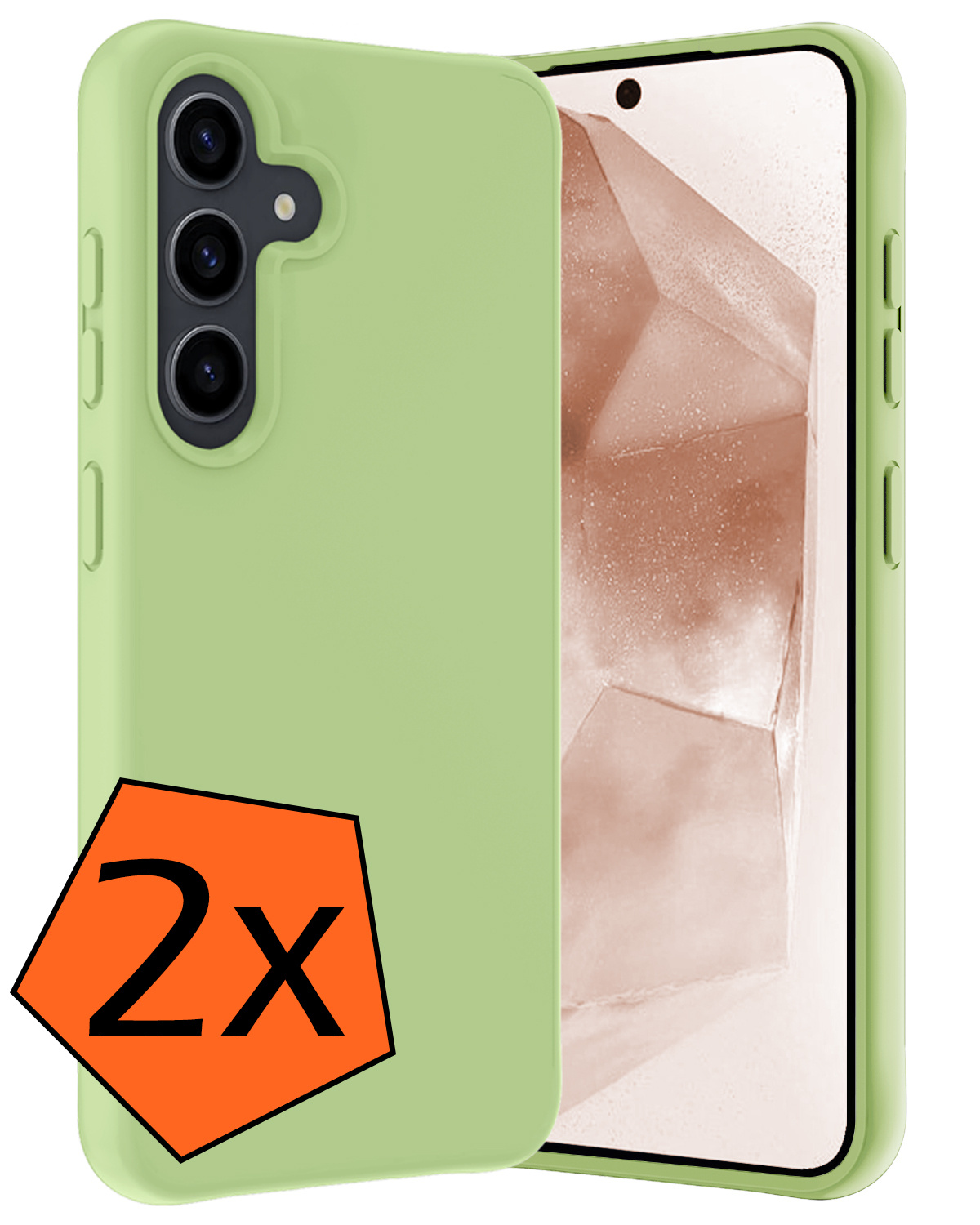 Nomfy Hoesje Geschikt voor Samsung A55 Hoesje Siliconen Cover Case - Hoes Geschikt voor Samsung Galaxy A55 Hoes Back Case - 2-PACK - Groen