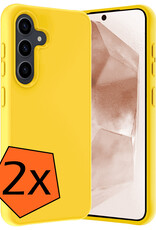 Nomfy Hoesje Geschikt voor Samsung A55 Hoesje Siliconen Cover Case - Hoes Geschikt voor Samsung Galaxy A55 Hoes Back Case - 2-PACK - Geel