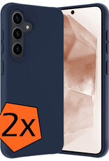 Nomfy Hoesje Geschikt voor Samsung A55 Hoesje Siliconen Cover Case - Hoes Geschikt voor Samsung Galaxy A55 Hoes Back Case - 2-PACK - Donkerblauw