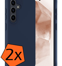 Nomfy Nomfy Samsung Galaxy A55 Hoesje Siliconen - Donkerblauw - 2 PACK