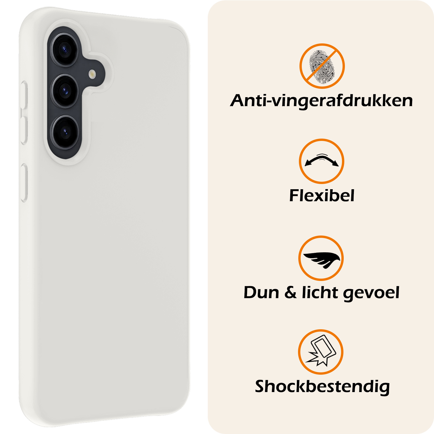Nomfy Hoesje Geschikt voor Samsung A55 Hoesje Siliconen Cover Case - Hoes Geschikt voor Samsung Galaxy A55 Hoes Back Case - Wit