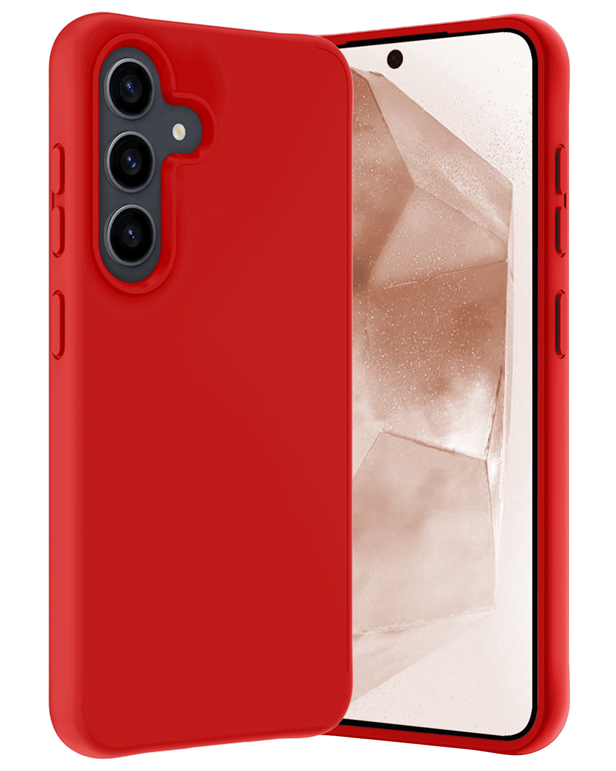 Nomfy Hoesje Geschikt voor Samsung A55 Hoesje Siliconen Cover Case - Hoes Geschikt voor Samsung Galaxy A55 Hoes Back Case - Rood