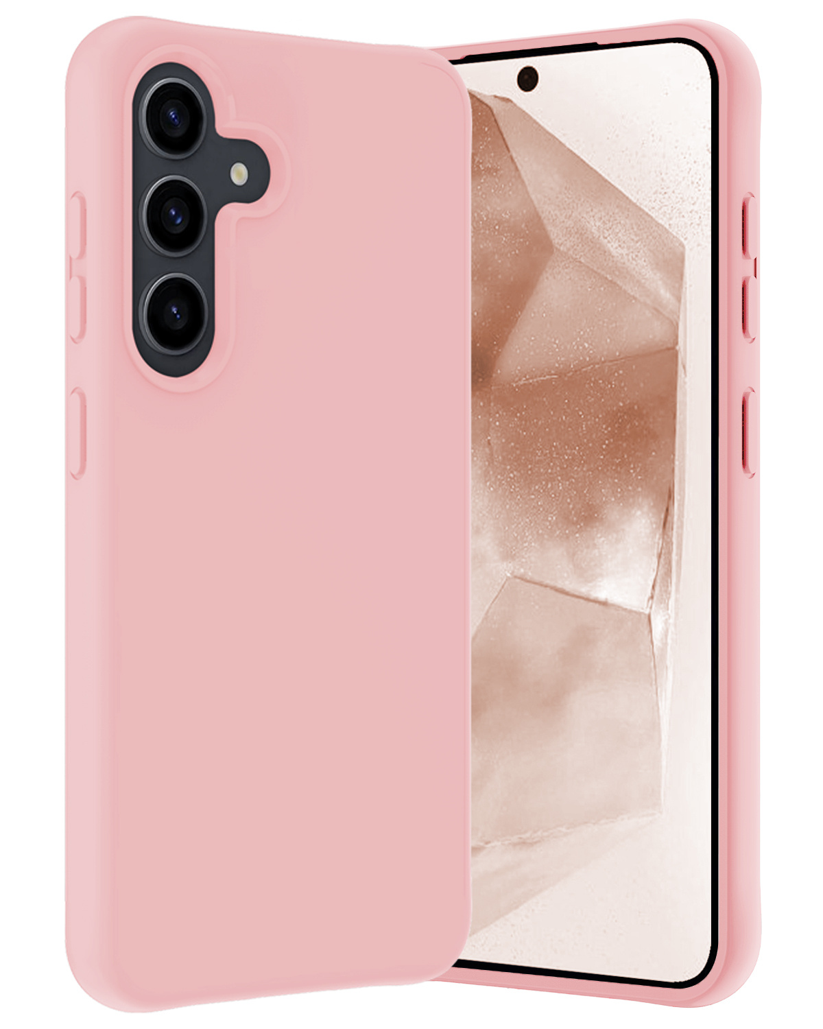 Nomfy Hoesje Geschikt voor Samsung A55 Hoesje Siliconen Cover Case - Hoes Geschikt voor Samsung Galaxy A55 Hoes Back Case - Lichtroze