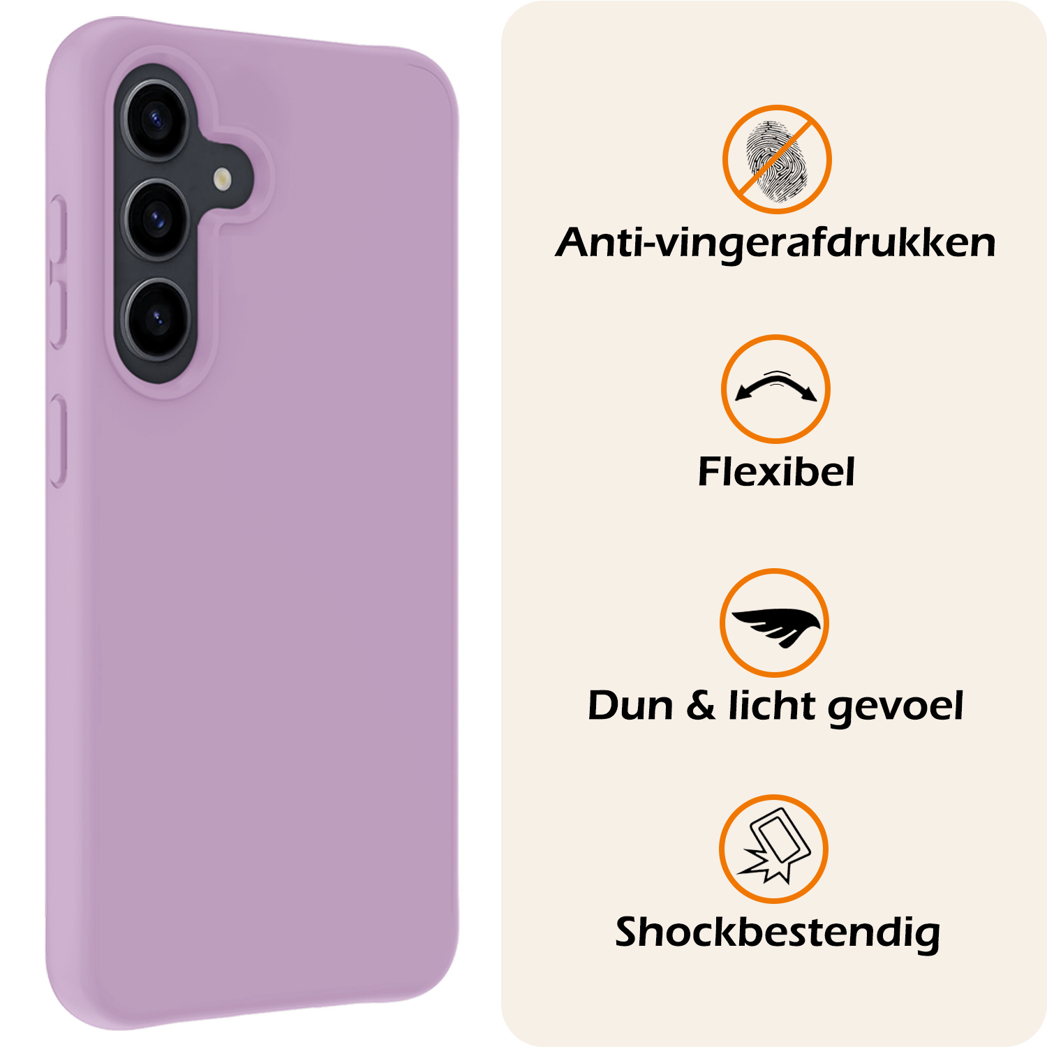 Nomfy Hoesje Geschikt voor Samsung A55 Hoesje Siliconen Cover Case - Hoes Geschikt voor Samsung Galaxy A55 Hoes Back Case - Lila