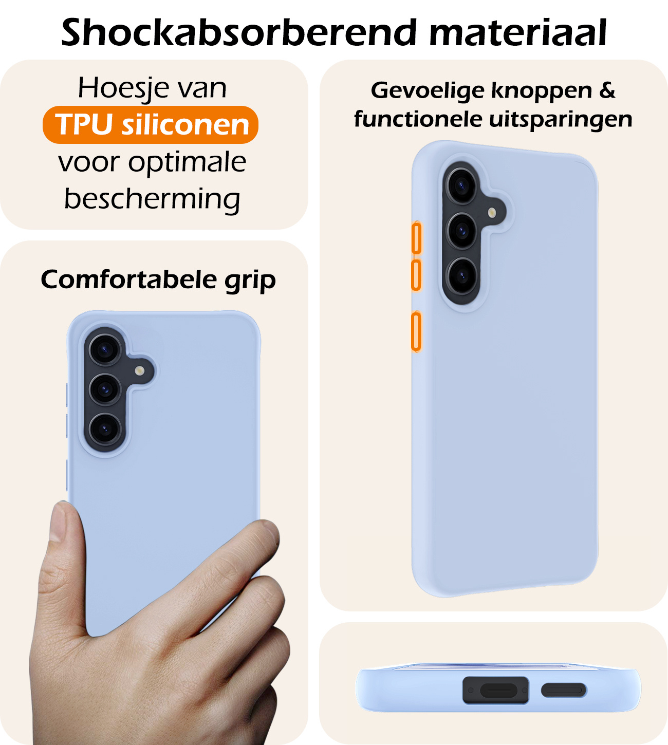 Nomfy Hoesje Geschikt voor Samsung A55 Hoesje Siliconen Cover Case - Hoes Geschikt voor Samsung Galaxy A55 Hoes Back Case - Lichtblauw