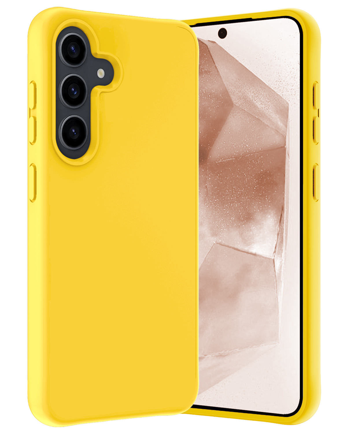 Nomfy Hoesje Geschikt voor Samsung A55 Hoesje Siliconen Cover Case - Hoes Geschikt voor Samsung Galaxy A55 Hoes Back Case - Geel