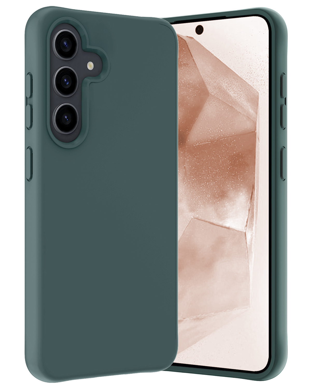 Nomfy Hoesje Geschikt voor Samsung A55 Hoesje Siliconen Cover Case - Hoes Geschikt voor Samsung Galaxy A55 Hoes Back Case - Donkergroen