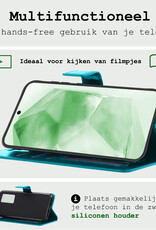 BASEY. Hoes Geschikt voor Samsung A55 Hoesje Bookcase Hoes Flip Case Book Cover - Hoesje Geschikt voor Samsung Galaxy A55 Hoes Book Case Hoesje - Turquoise