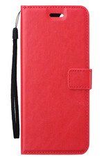 BASEY. Hoes Geschikt voor Samsung A55 Hoesje Bookcase Hoes Flip Case Book Cover - Hoesje Geschikt voor Samsung Galaxy A55 Hoes Book Case Hoesje - Rood