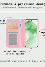 BASEY. Hoes Geschikt voor Samsung A55 Hoesje Bookcase Hoes Flip Case Book Cover - Hoesje Geschikt voor Samsung Galaxy A55 Hoes Book Case Hoesje - Lichtroze