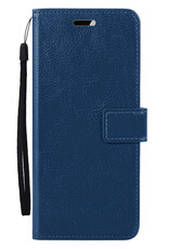 BASEY. Hoes Geschikt voor Samsung A55 Hoesje Bookcase Hoes Flip Case Book Cover - Hoesje Geschikt voor Samsung Galaxy A55 Hoes Book Case Hoesje - Donkerblauw