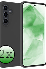 BASEY. Hoes Geschikt voor Samsung A55 Hoesje Siliconen Back Cover Case - Hoesje Geschikt voor Samsung Galaxy A55 Hoes Cover Hoesje - Zwart - 2 Stuks