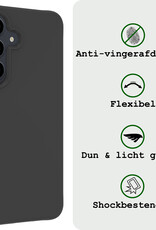 BASEY. Hoes Geschikt voor Samsung A55 Hoesje Siliconen Back Cover Case - Hoesje Geschikt voor Samsung Galaxy A55 Hoes Cover Hoesje - Zwart - 2 Stuks