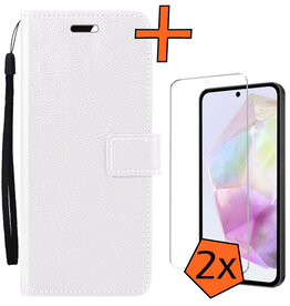 Nomfy Nomfy Samsung Galaxy A35 Hoesje Bookcase Met 2x Screenprotector - Wit