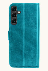 Nomfy Hoesje Geschikt voor Samsung A35 Hoes Bookcase Flipcase Book Cover Met 2x Screenprotector - Hoes Geschikt voor Samsung Galaxy A35 5G Hoesje Book Case - Turquoise