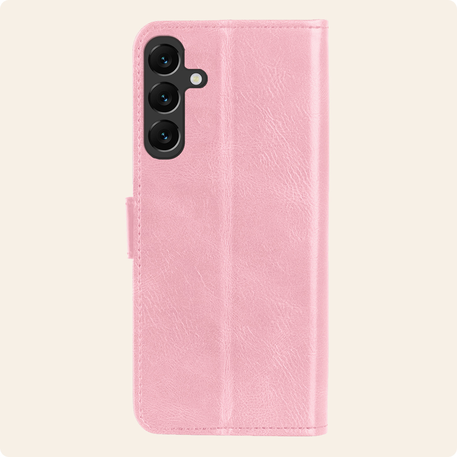 Nomfy Hoesje Geschikt voor Samsung A35 Hoes Bookcase Flipcase Book Cover Met 2x Screenprotector - Hoes Geschikt voor Samsung Galaxy A35 5G Hoesje Book Case - Lichtroze
