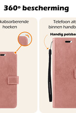 Nomfy Hoesje Geschikt voor Samsung A35 Hoes Bookcase Flipcase Book Cover Met Screenprotector - Hoes Geschikt voor Samsung Galaxy A35 5G Hoesje Book Case - Rosé goud