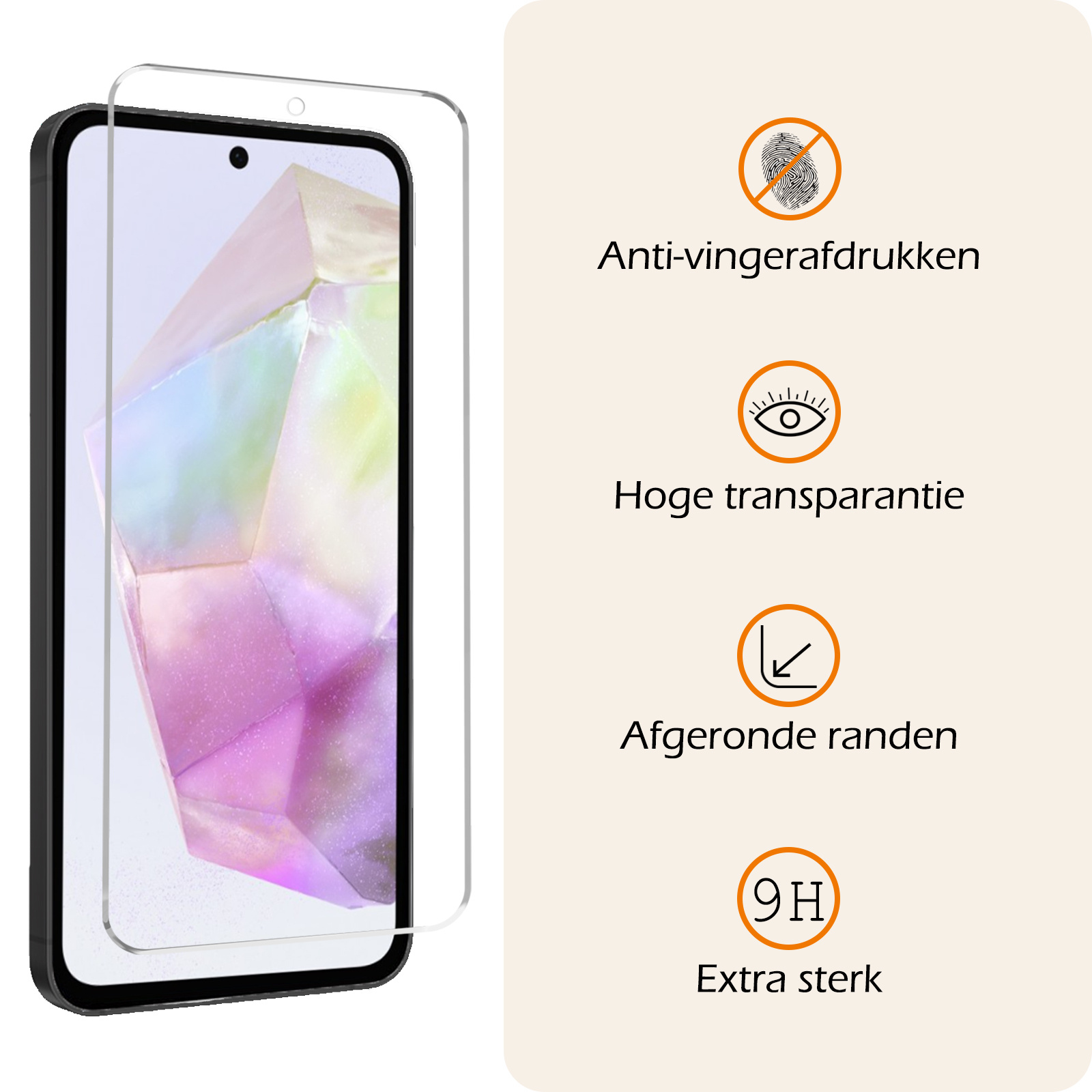 Nomfy Hoesje Geschikt voor Samsung A35 Hoes Bookcase Flipcase Book Cover Met Screenprotector - Hoes Geschikt voor Samsung Galaxy A35 5G Hoesje Book Case - Rood