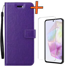 Nomfy Nomfy Samsung Galaxy A35 Hoesje Bookcase Met Screenprotector - Paars