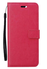 Nomfy Hoesje Geschikt voor Samsung A35 Hoes Bookcase Flipcase Book Cover - Hoes Geschikt voor Samsung Galaxy A35 5G Hoesje Book Case - Donkerroze