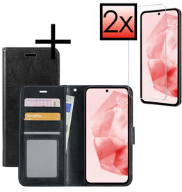 NoXx NoXx Samsung Galaxy A35 Hoesje Bookcase Met 2x Screenprotector - Zwart