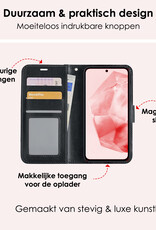 NoXx Hoes Geschikt voor Samsung A35 Hoesje Book Case Hoes Flip Cover Wallet Bookcase Met 2x Screenprotector - Zwart