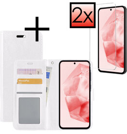 NoXx NoXx Samsung Galaxy A35 Hoesje Bookcase Met 2x Screenprotector - Wit