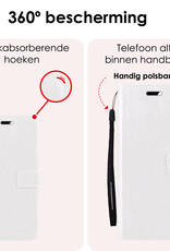 NoXx Hoes Geschikt voor Samsung A35 Hoesje Book Case Hoes Flip Cover Wallet Bookcase Met 2x Screenprotector - Wit