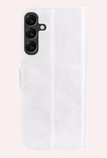 NoXx Hoes Geschikt voor Samsung A35 Hoesje Book Case Hoes Flip Cover Wallet Bookcase Met 2x Screenprotector - Wit